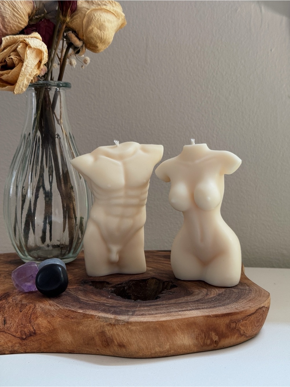 Couple Torso Candle Set | Sculptural Home Decor